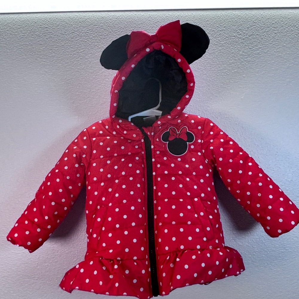 Red Polka Dot Hooded Jacket with Ears